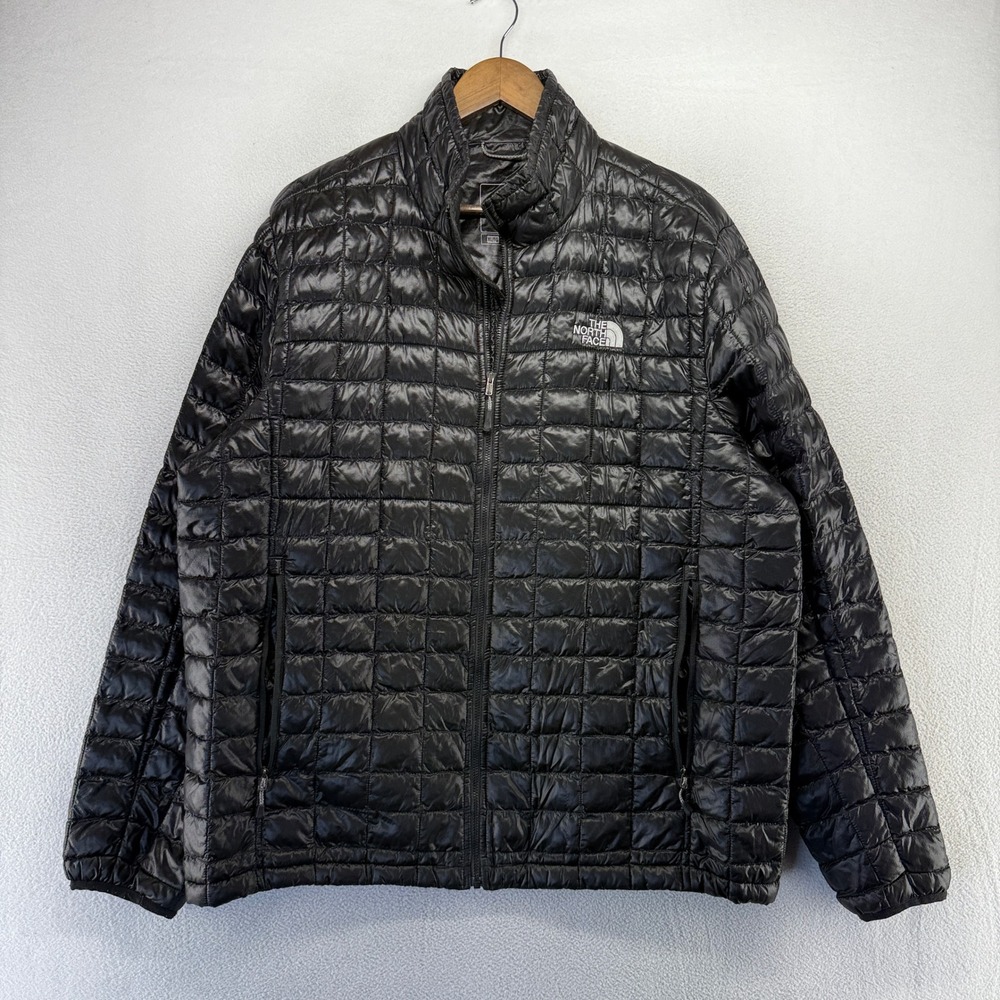 The North Face Jacket Mens XL Black Thermoball Puffy Quilted Nylon Down Logo